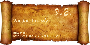 Varjas Enikő névjegykártya